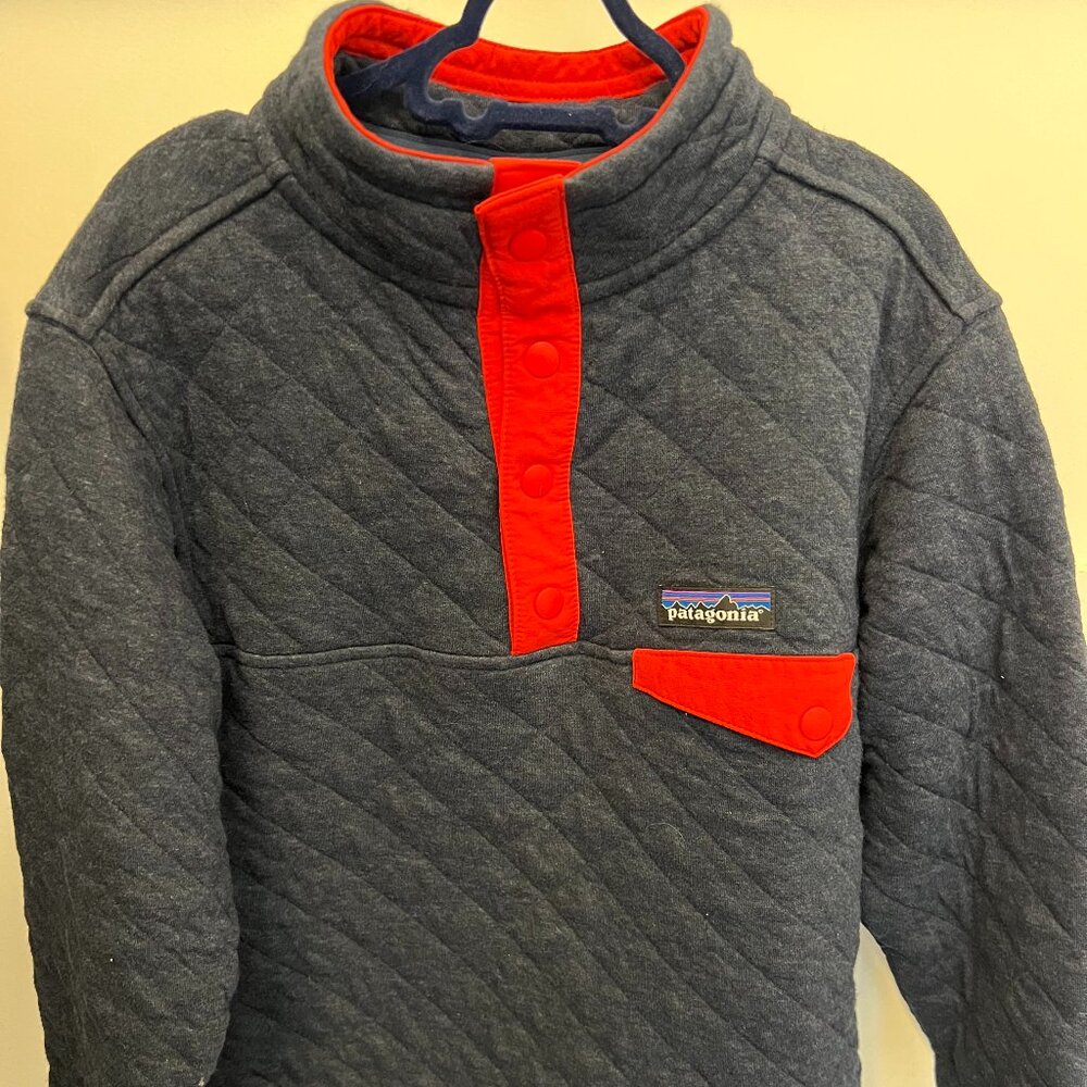 Kids' Organic Cotton Quilt Snap-T® Pullover- Navy